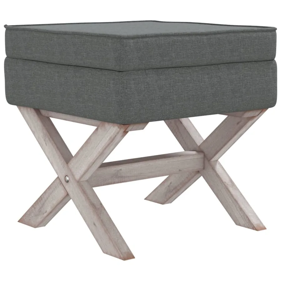 Tabouret de rangement Gris foncé 45x45x49 cm Tissu - 2