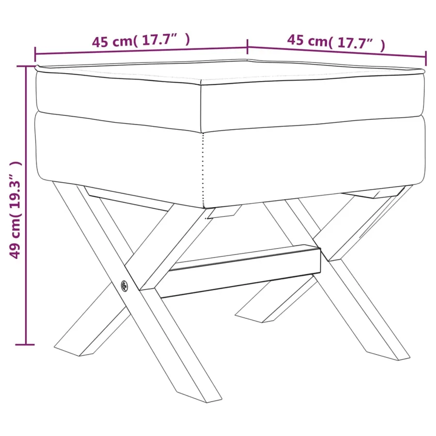 Tabouret de rangement Gris foncé 45x45x49 cm Tissu - 7