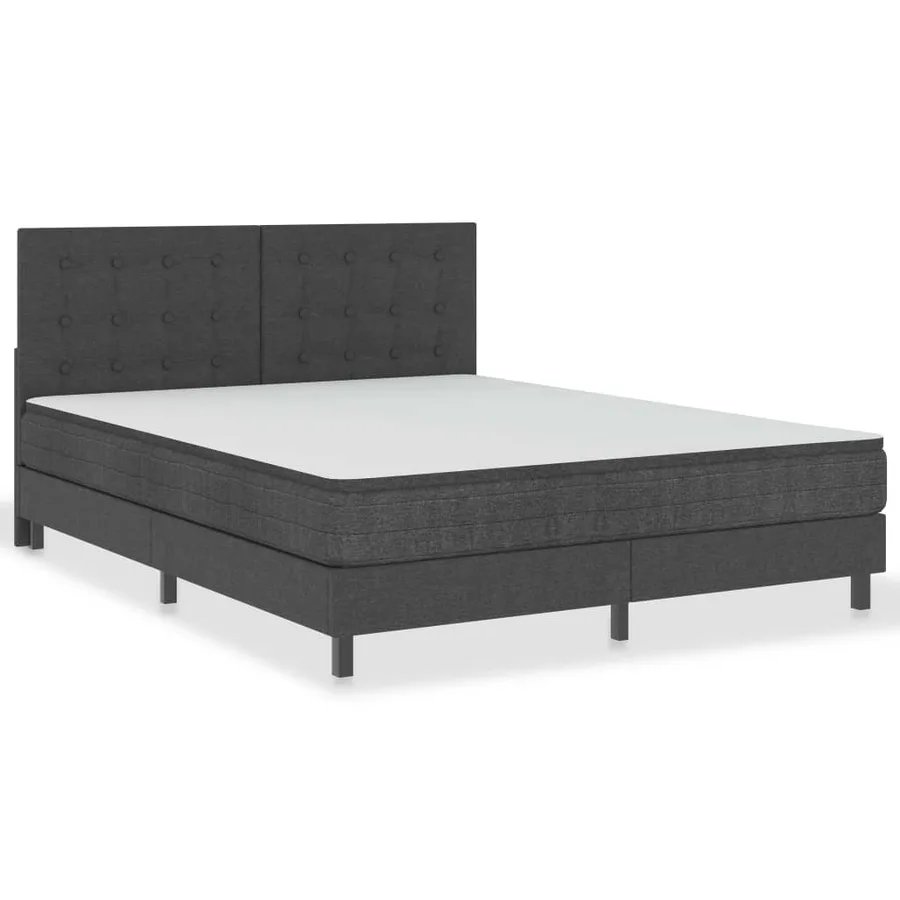 Tête de lit touffetée Gris foncé Tissu 160x200 cm - 3