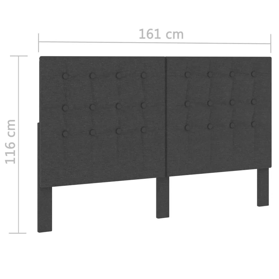 Tête de lit touffetée Gris foncé Tissu 160x200 cm - 6
