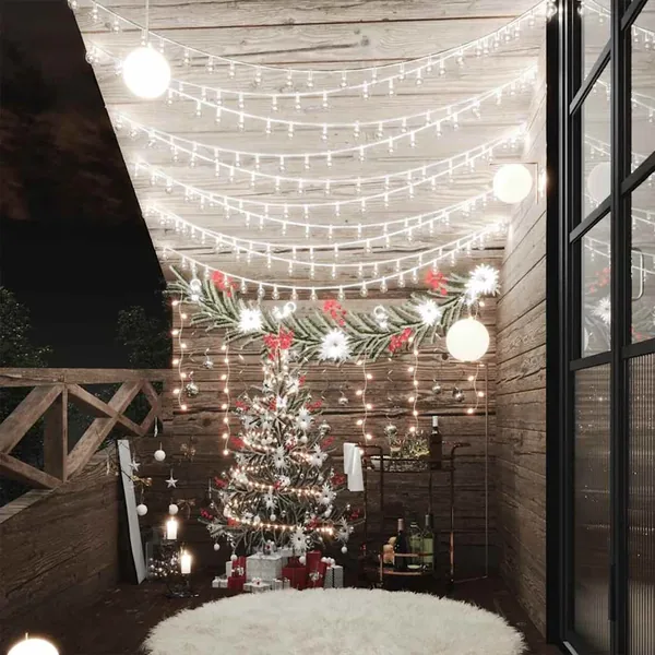 Guirlande lumineuse Globe 20 m 200 LED Blanc froid 8 fonctions