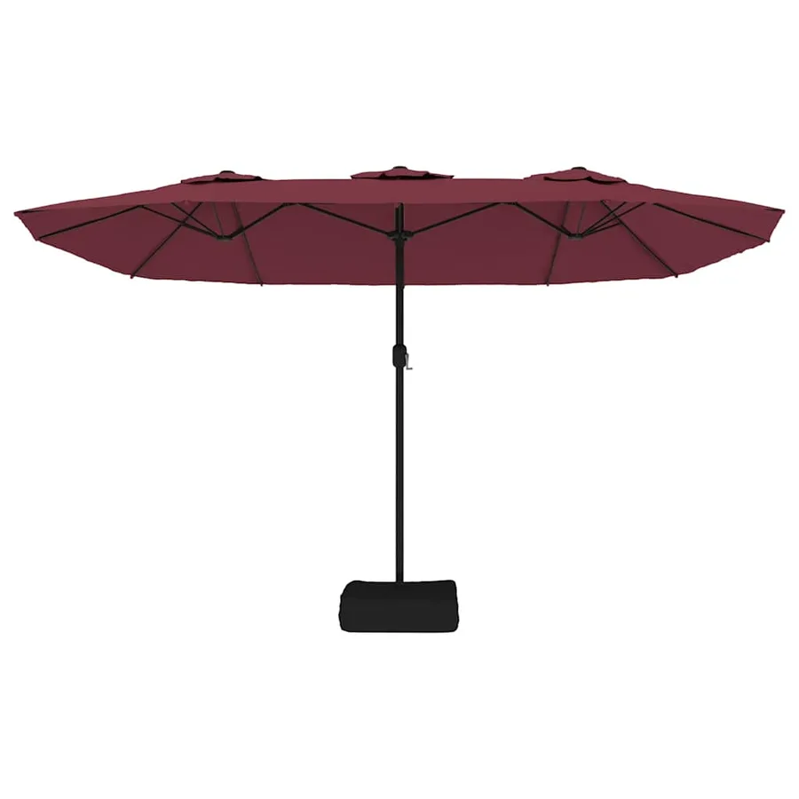 Parasol de jardin à double tête rouge bordeaux 449x265 cm - 4