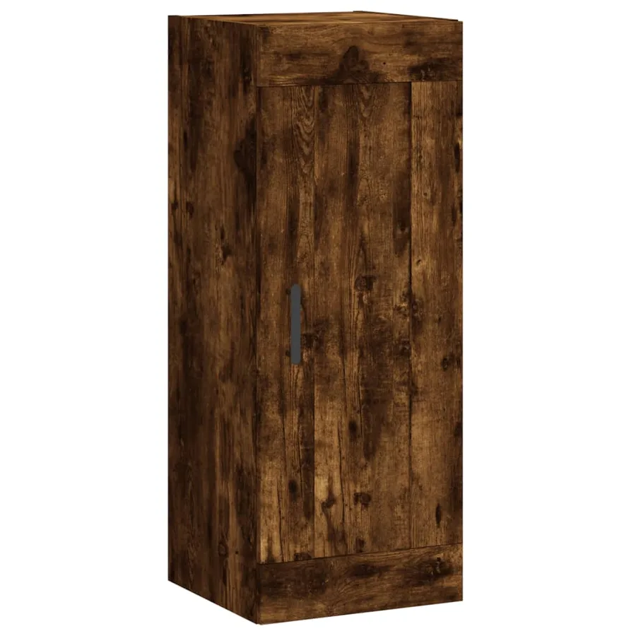 Buffet haut Chêne fumé 34,5x34x180 cm Bois d'ingénierie - 7