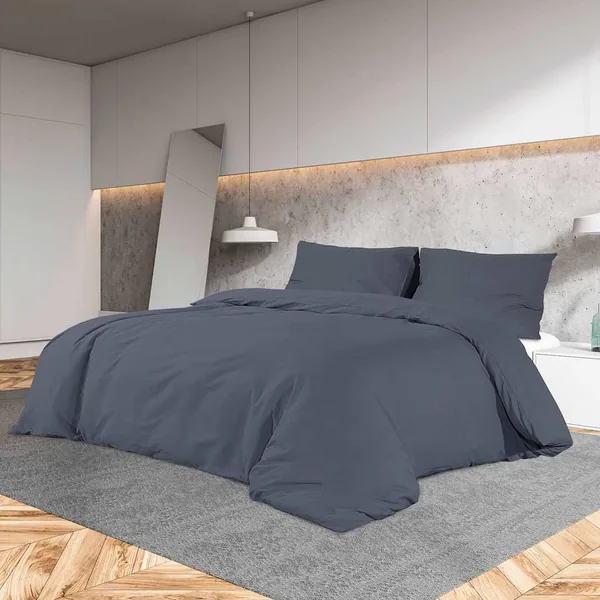 Ensemble de housse de couette Anthracite 155x220 cm Microfibre