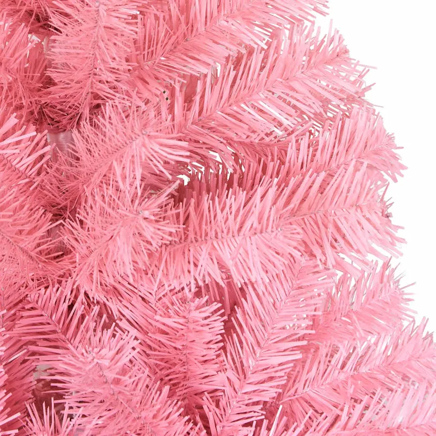 Sapin de Noël artificiel avec support rose 180 cm PVC - 5