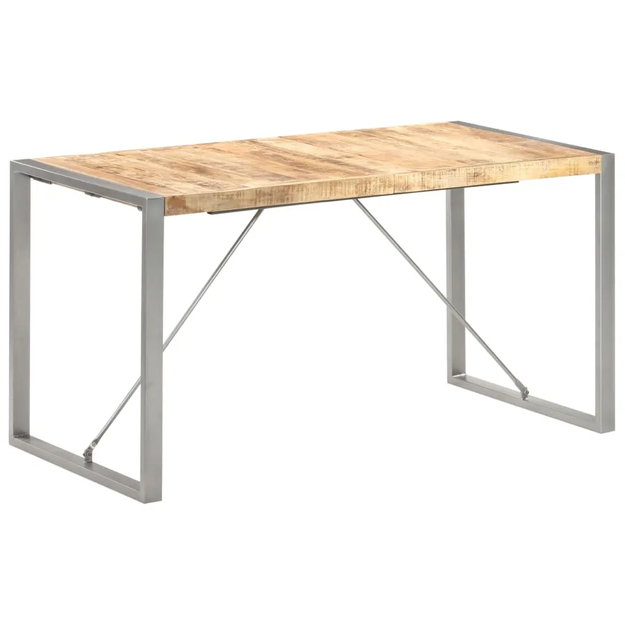 Table à manger 140x70x75 cm bois de manguier massif brut - 10