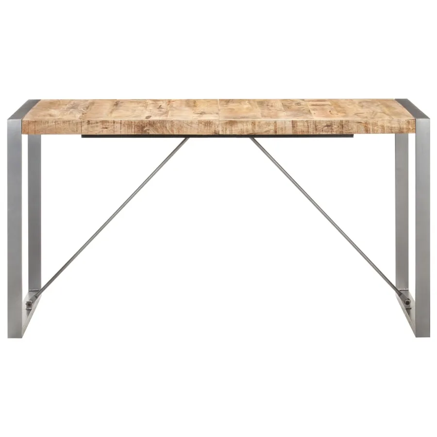 Table à manger 140x70x75 cm bois de manguier massif brut - 2