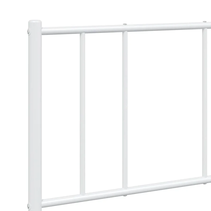 Cadre de lit métal sans matelas et pied de lit blanc 135x190 cm - 9