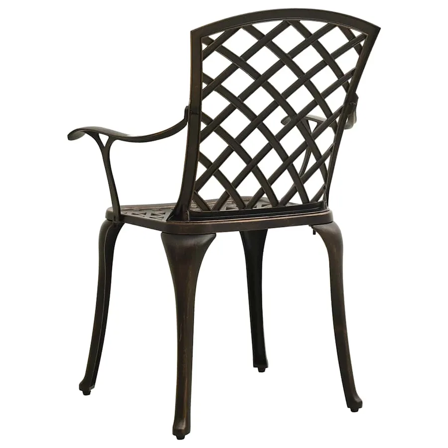 Chaises de jardin lot de 4 Aluminium coulé Bronze - 5