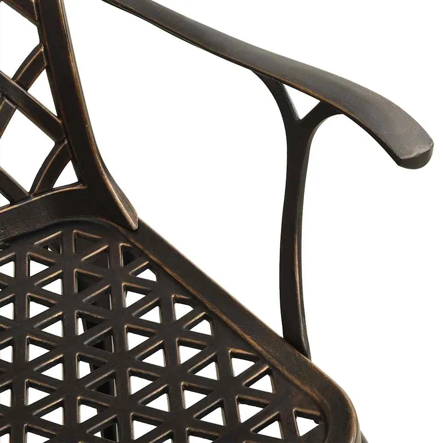Chaises de jardin lot de 4 Aluminium coulé Bronze - 6