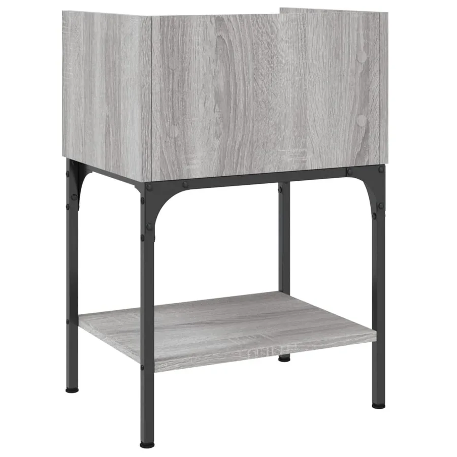 Table de chevet sonoma gris 40,5x31x60 cm bois d'ingénierie - 8