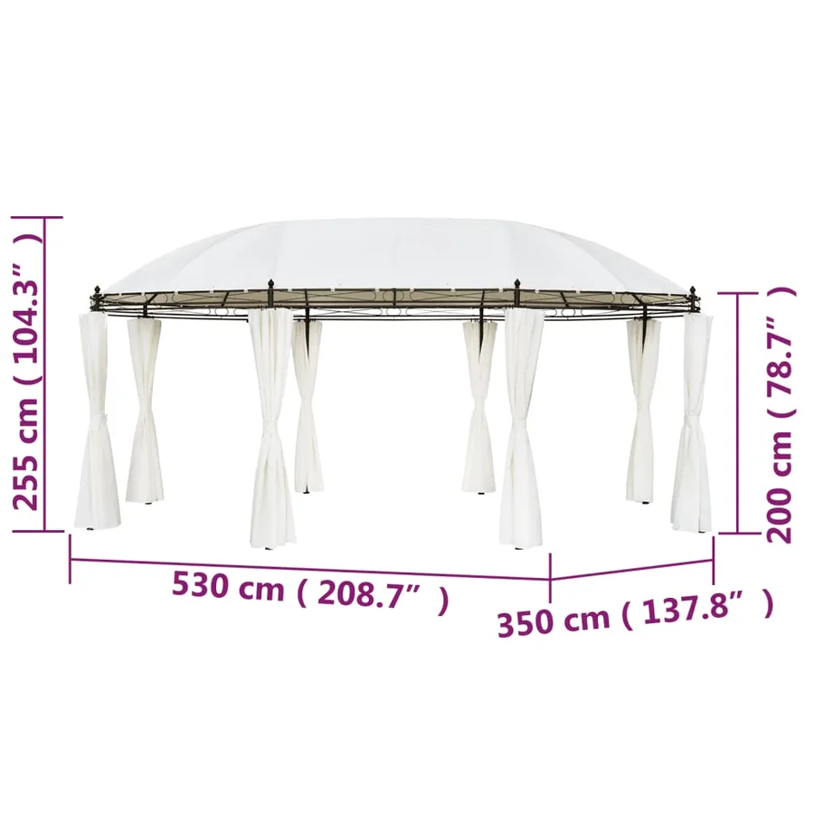 Chapiteau 530x350x265 cm Blanc crème - 7