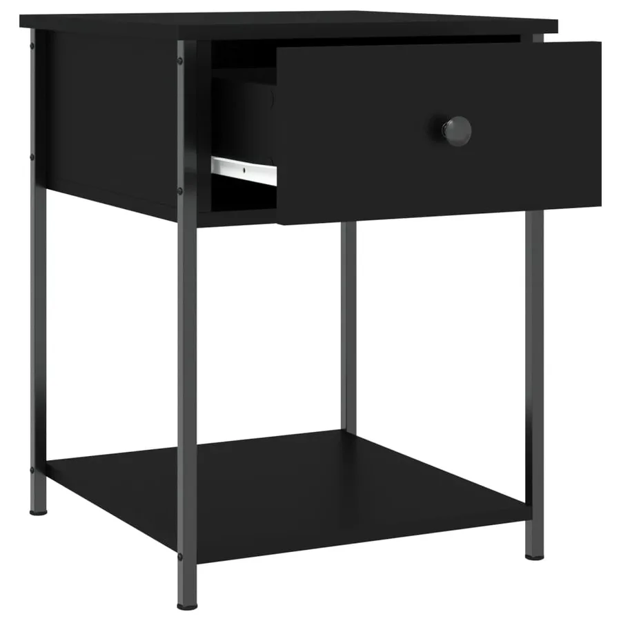 Tables de chevet 2 pcs noir 44x45x58 cm bois d’ingénierie - 6