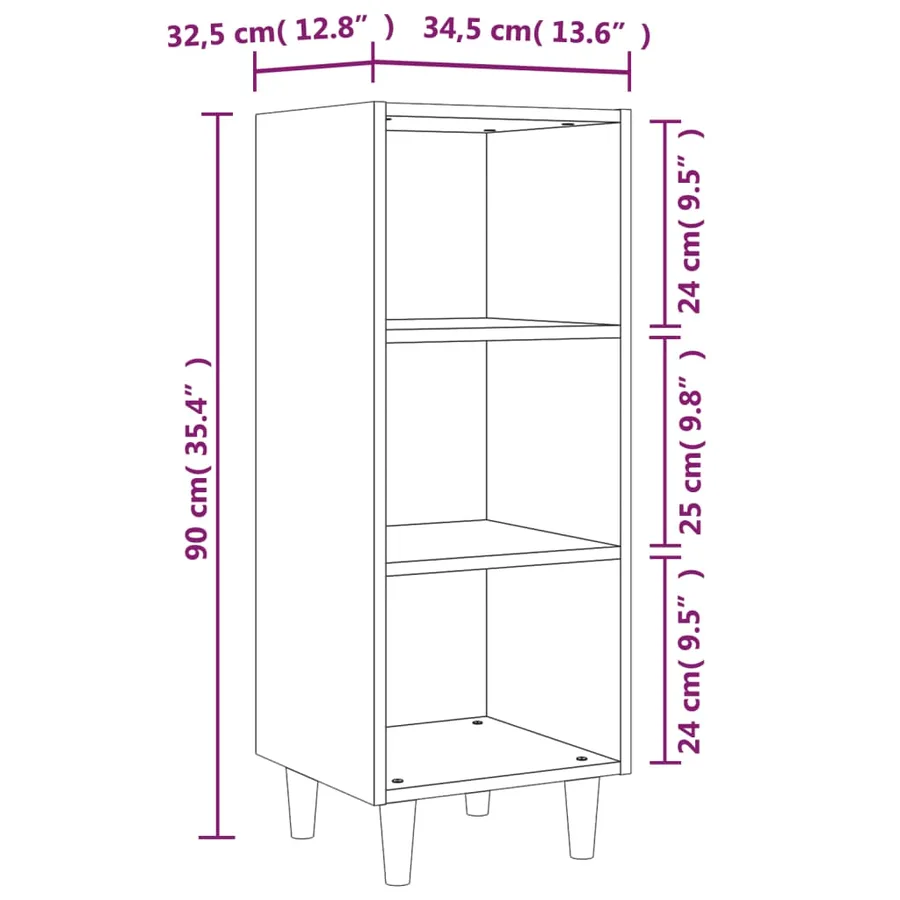Buffet Chêne sonoma 34,5x32,5x90 cm Bois d'ingénierie - 7