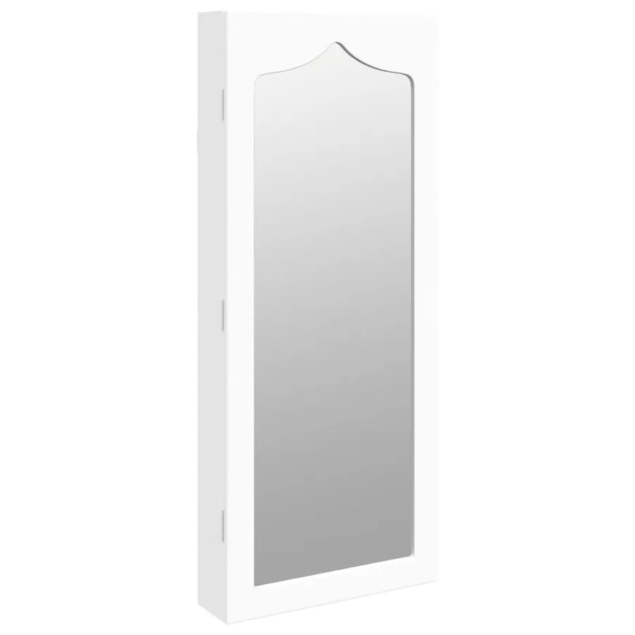 Armoire à bijoux avec miroir murale blanc 37,5x10x90 cm - 2