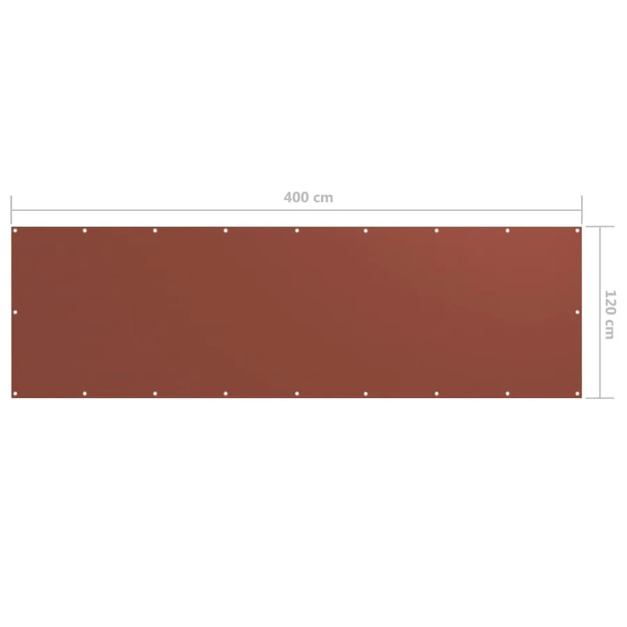 Écran de balcon Terre cuite 120x400 cm Tissu Oxford - 5