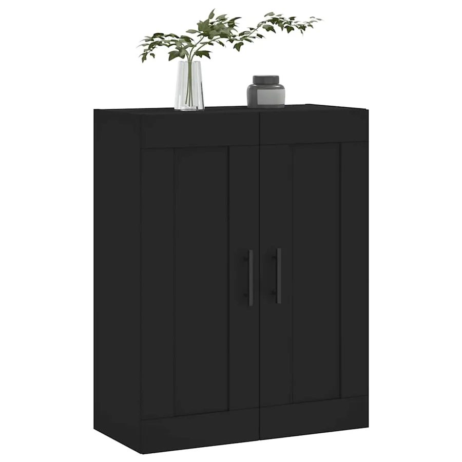 Armoire murale noir 69,5x34x90 cm bois d'ingénierie - 4