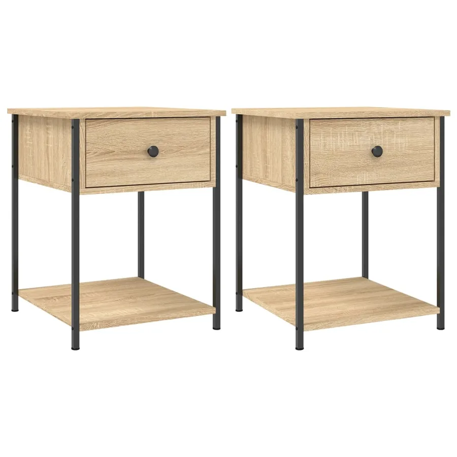 Tables de chevet 2 pcs chêne sonoma 44x45x58 cm bois ingénierie - 2