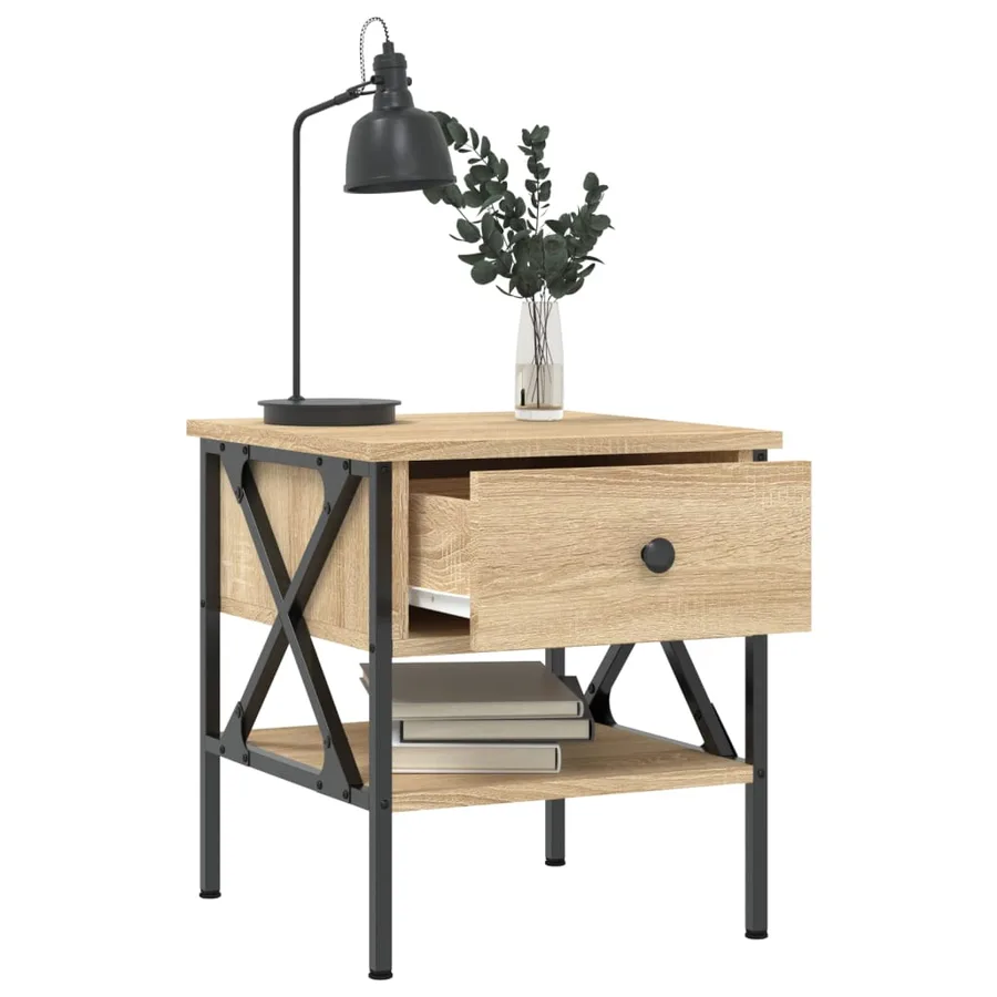 Table de chevet chêne sonoma 40x42x45 cm bois d'ingénierie - 4