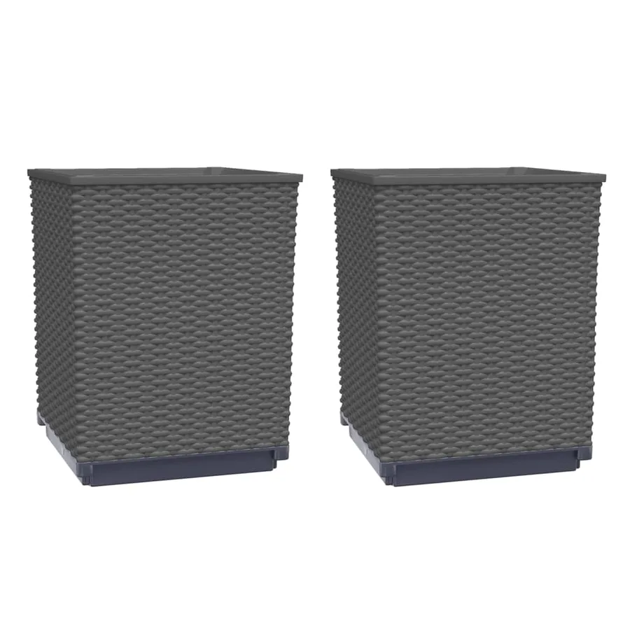 Jardinières 2 pcs noir 30x30x37 cm polypropylène - 2