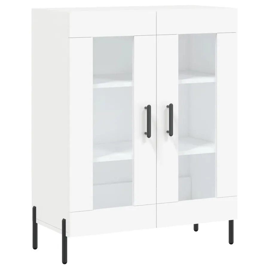 Buffet haut Blanc 69,5x34x180 cm Bois d'ingénierie - 7