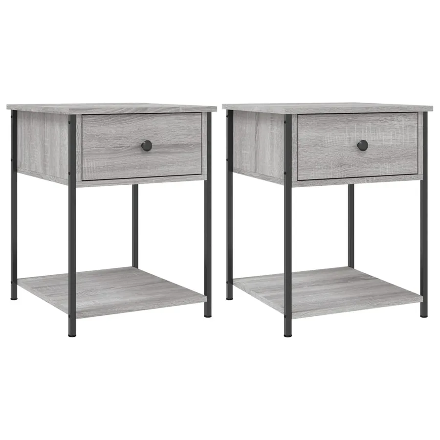 Tables de chevet 2 pcs sonoma gris 44x45x58 cm bois ingénierie - 2