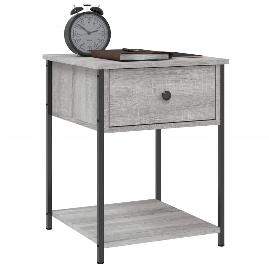 Tables de chevet 2 pcs sonoma gris 44x45x58 cm bois ingénierie - 4