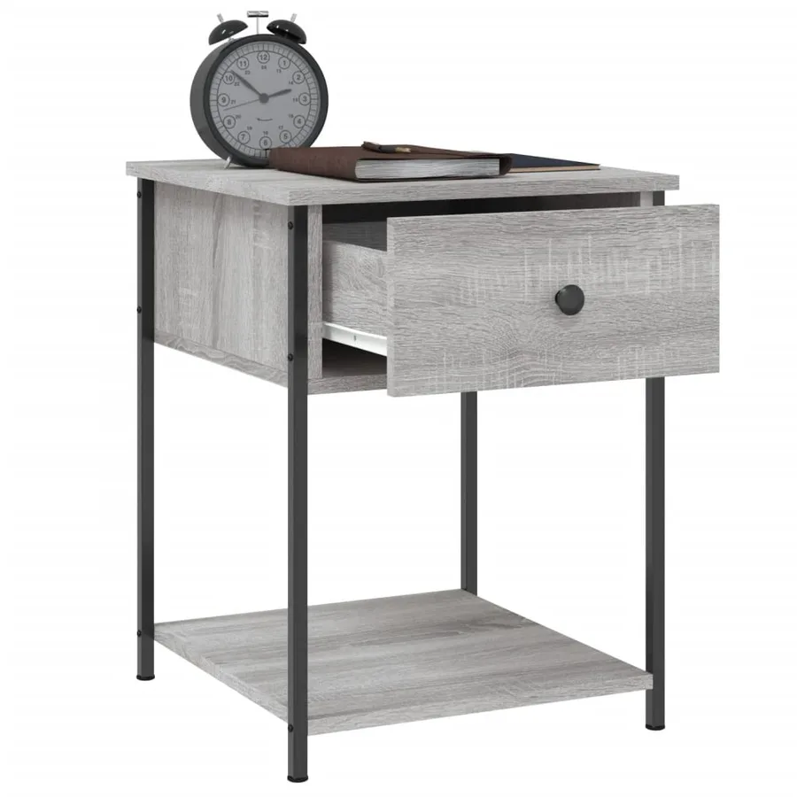 Tables de chevet 2 pcs sonoma gris 44x45x58 cm bois ingénierie - 5