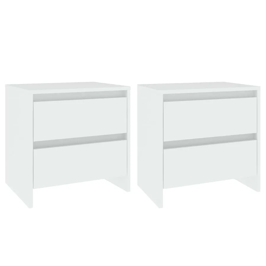 Tables de chevet 2 pcs blanc 45x34,5x44,5 cm bois d’ingénierie - 2