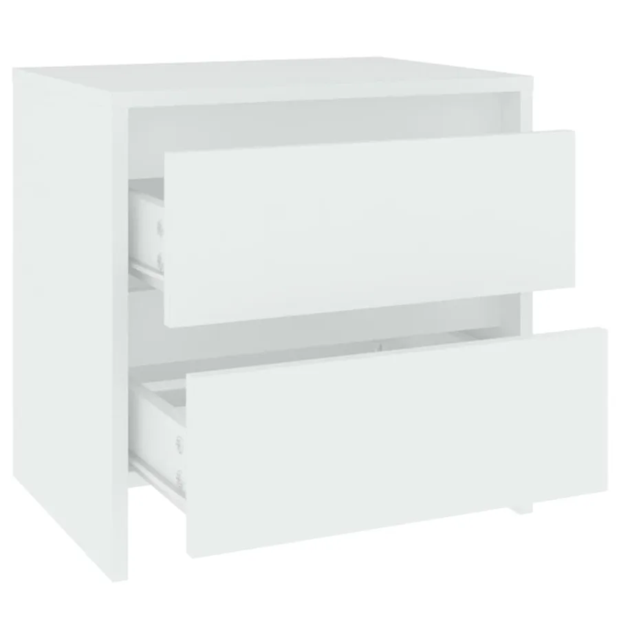 Tables de chevet 2 pcs blanc 45x34,5x44,5 cm bois d’ingénierie - 5