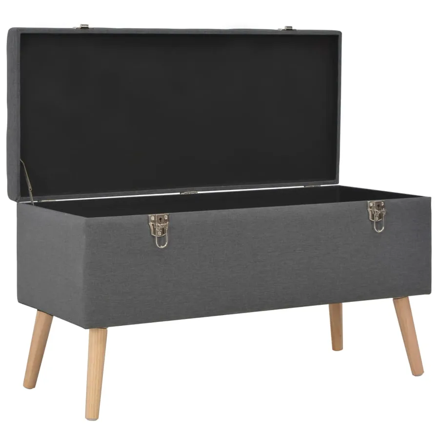 Tabourets de rangement lot de 3 Gris foncé Tissu - 14