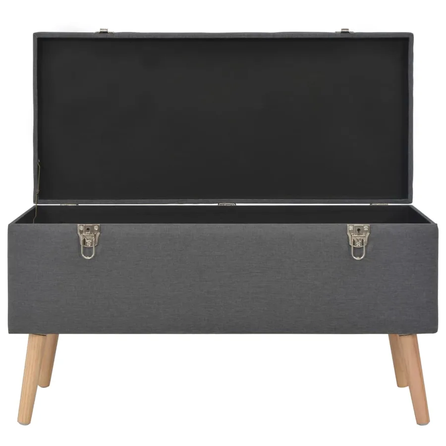 Tabourets de rangement lot de 3 Gris foncé Tissu - 15