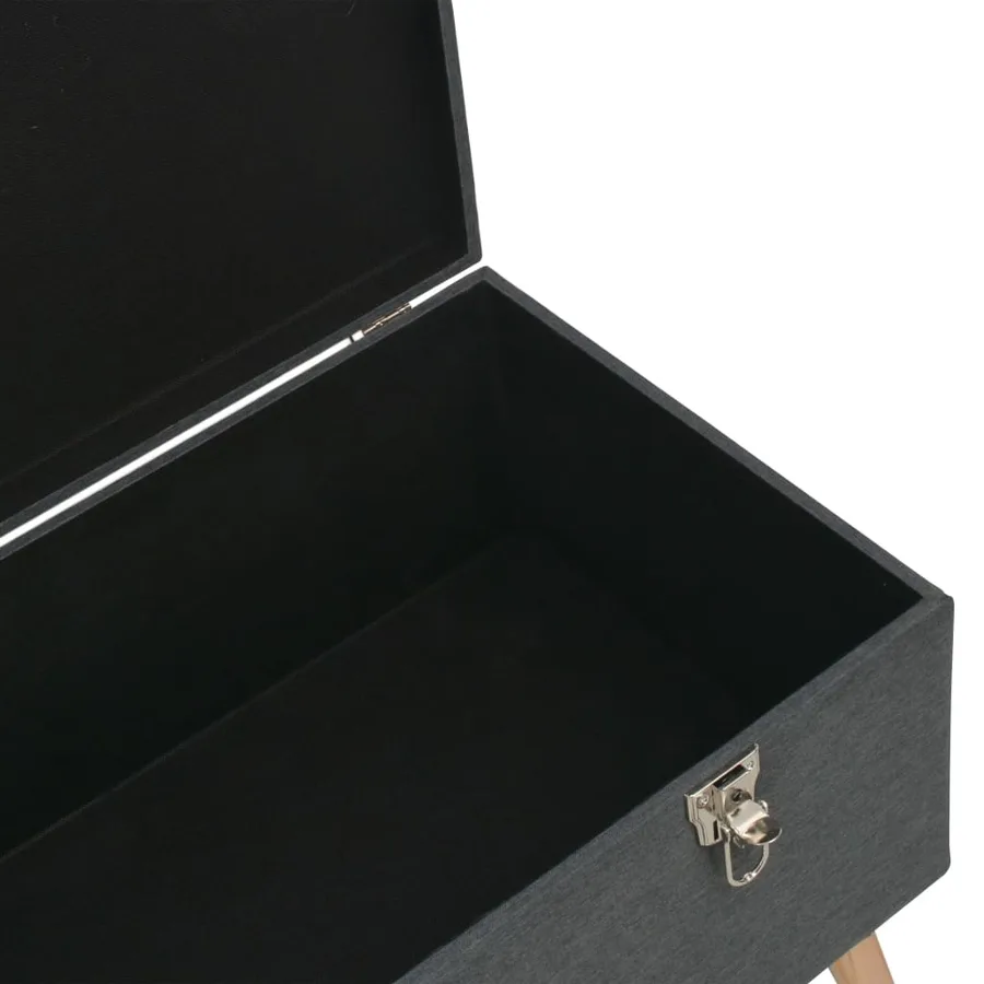 Tabourets de rangement lot de 3 Gris foncé Tissu - 16