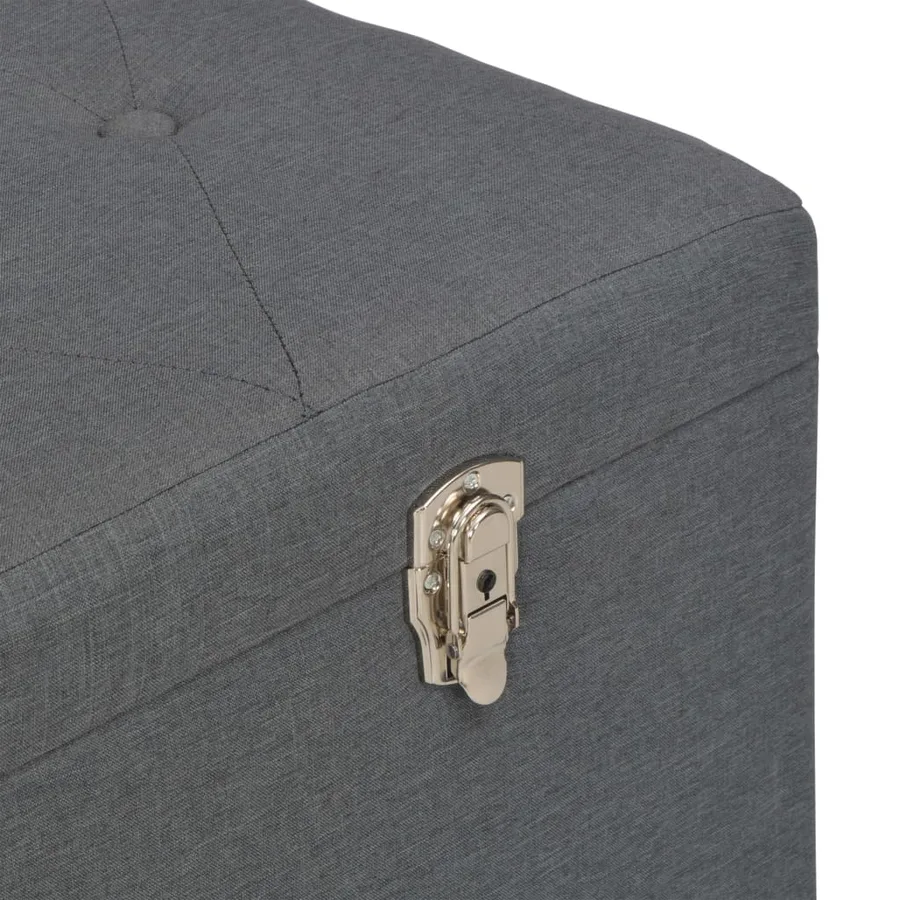 Tabourets de rangement lot de 3 Gris foncé Tissu - 17