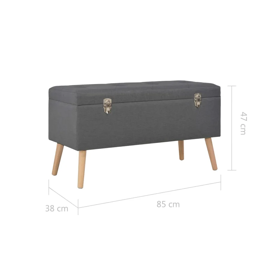 Tabourets de rangement lot de 3 Gris foncé Tissu - 19