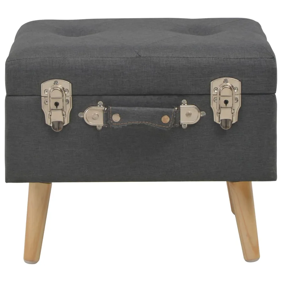 Tabourets de rangement lot de 3 Gris foncé Tissu - 3