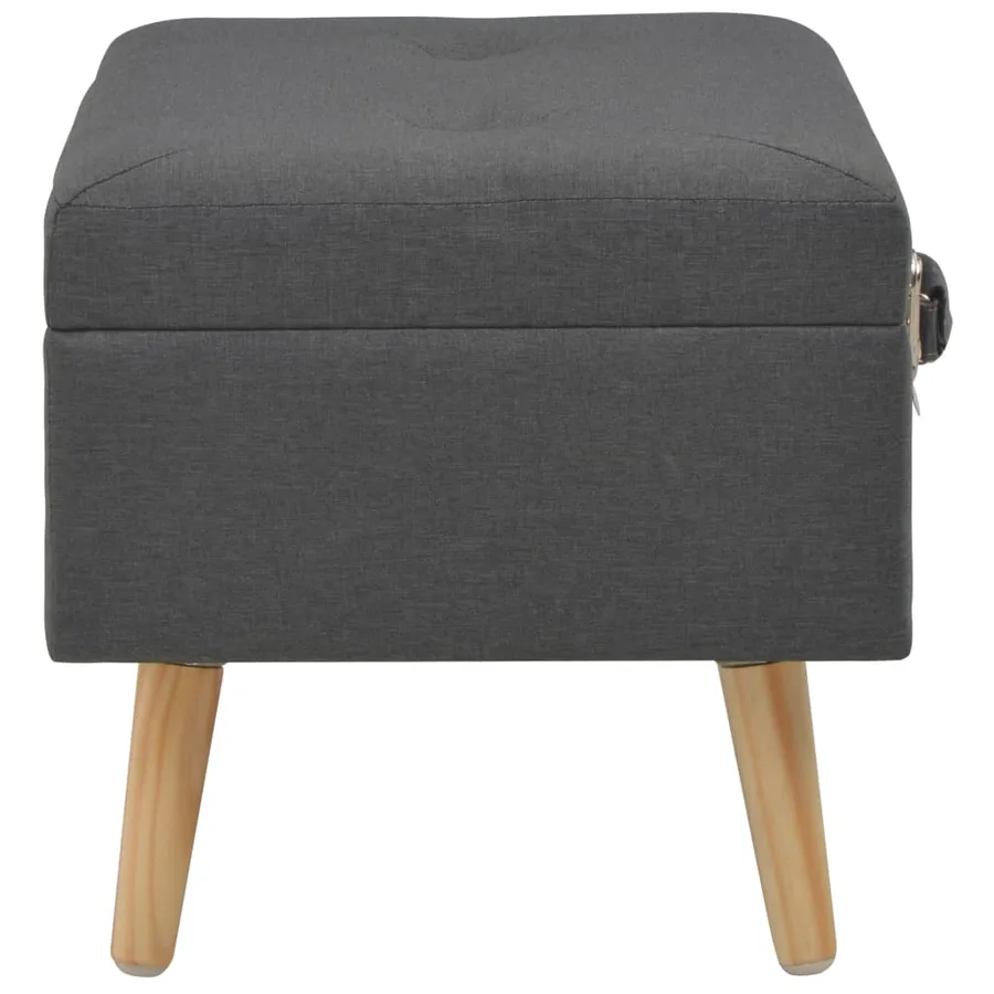 Tabourets de rangement lot de 3 Gris foncé Tissu - 4