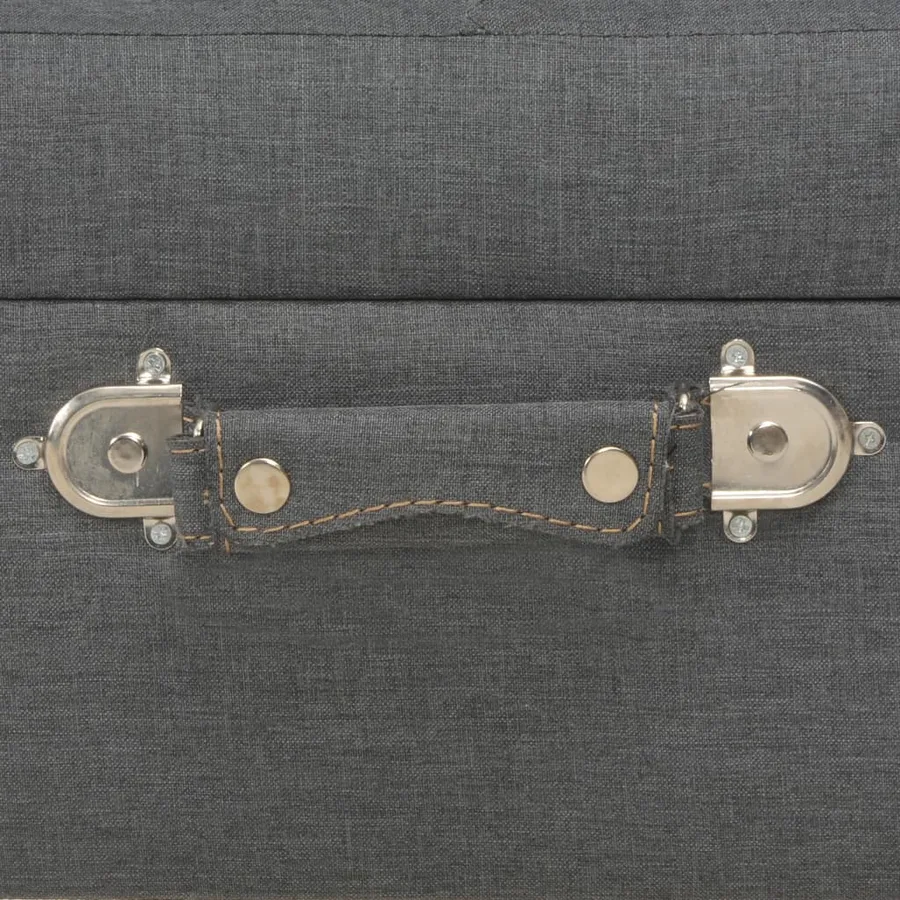 Tabourets de rangement lot de 3 Gris foncé Tissu - 8