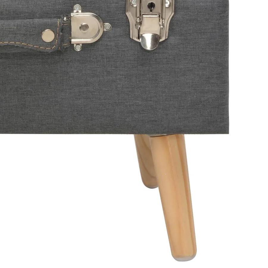 Tabourets de rangement lot de 3 Gris foncé Tissu - 9