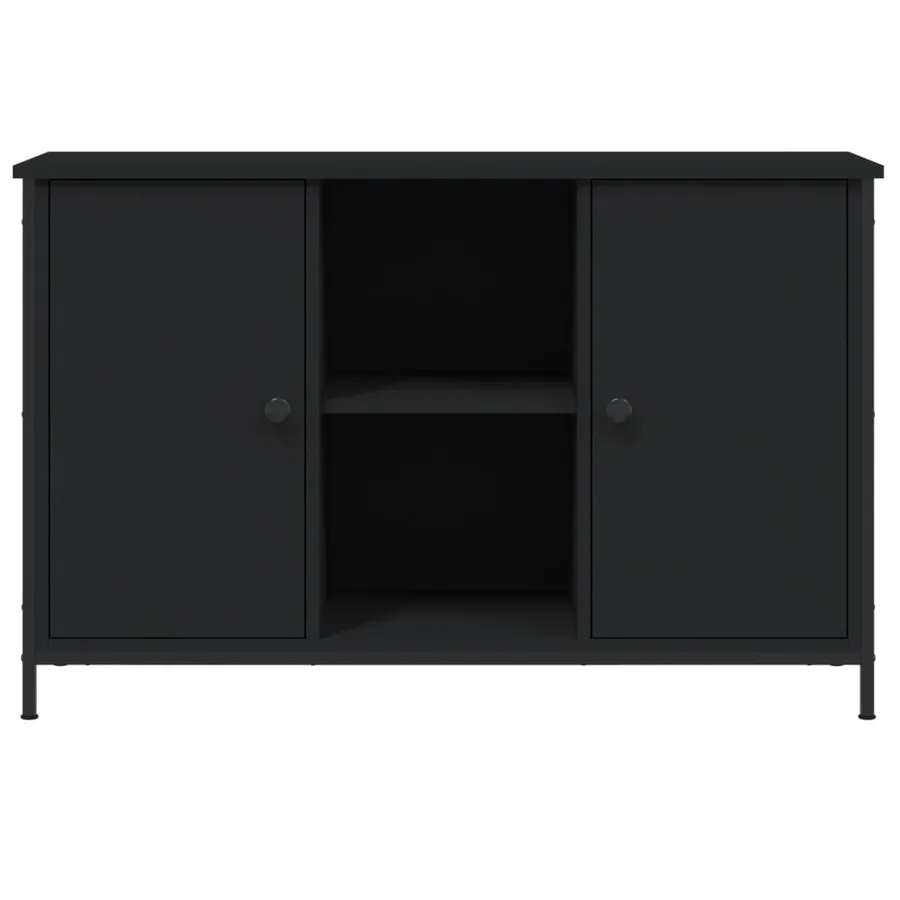 Meuble TV noir 100x35x65 cm bois d'ingénierie - 5