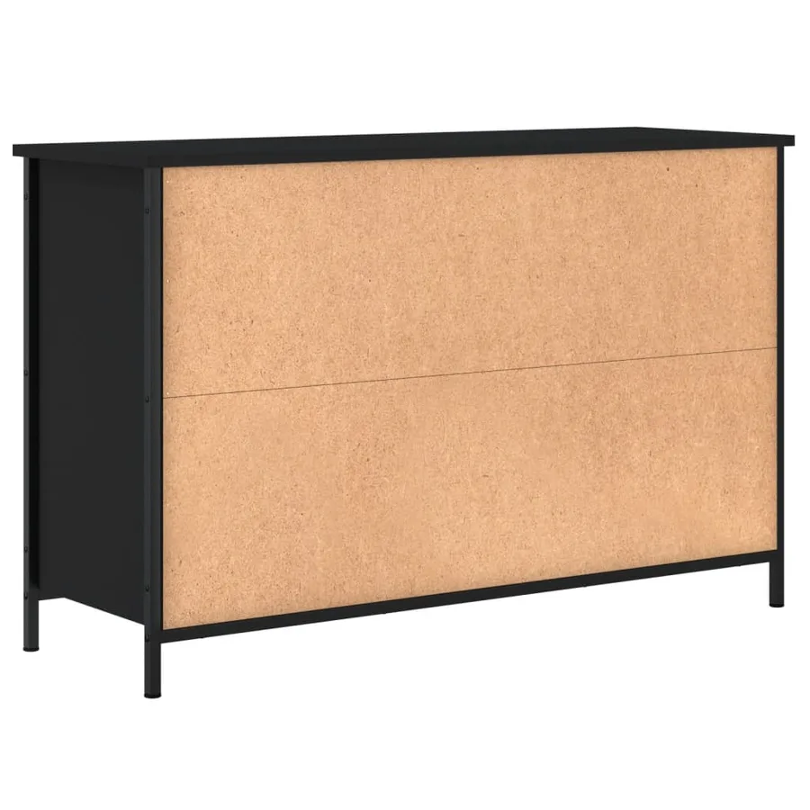 Meuble TV noir 100x35x65 cm bois d'ingénierie - 8