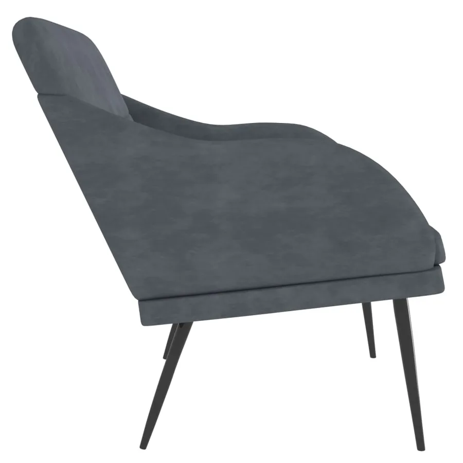 Banc Gris foncé 110x76x80 cm Velours - 4