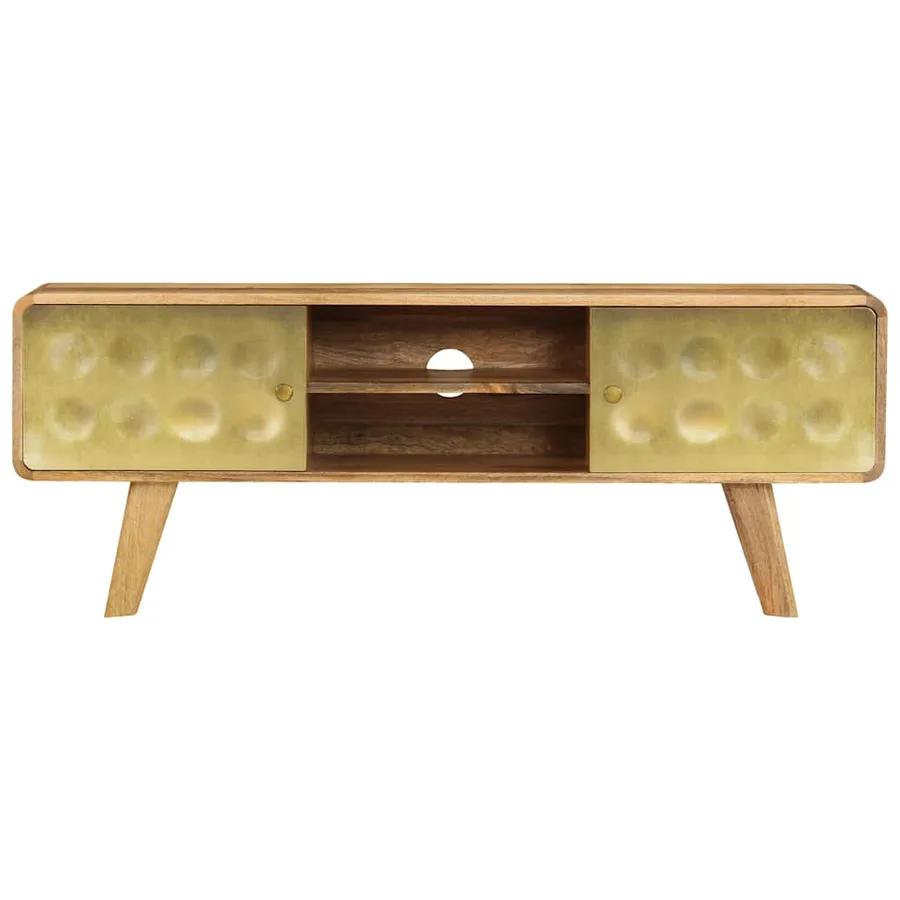 Meuble TV Bois de manguier massif 120x30x45 cm - 3