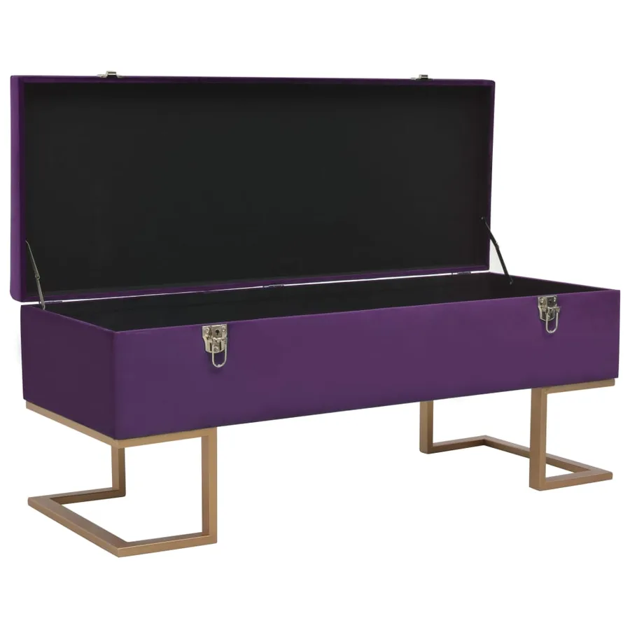 Banc avec compartiment de rangement 105 cm Violet Velours - 2