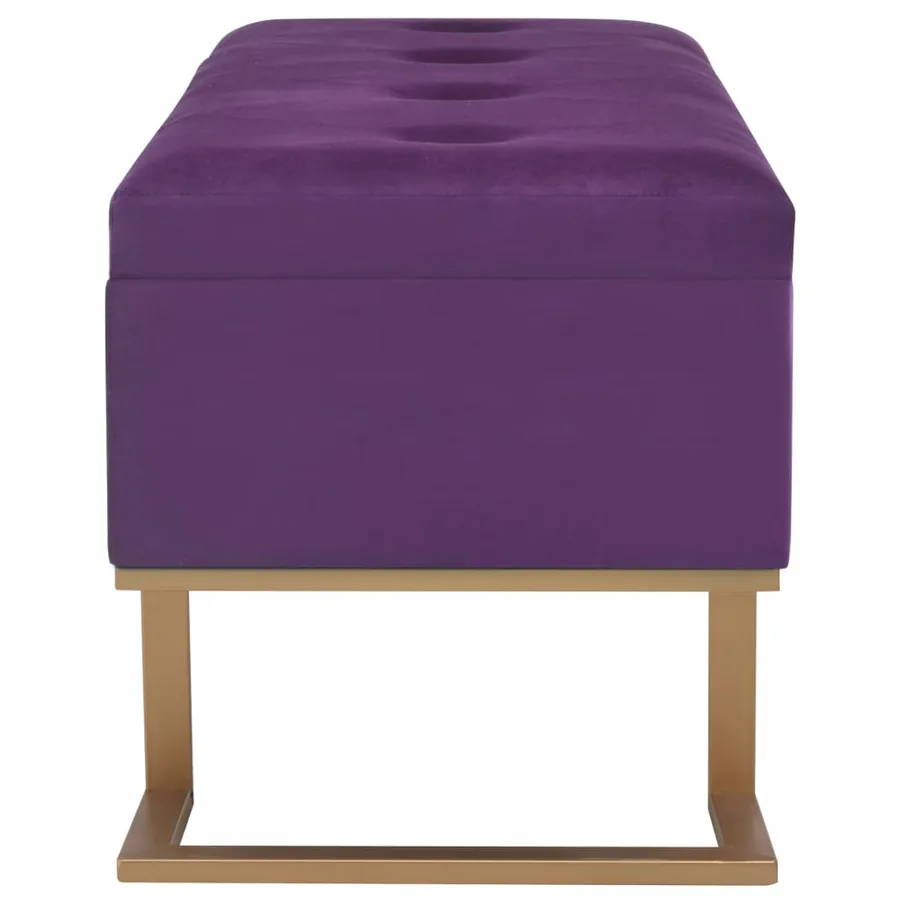 Banc avec compartiment de rangement 105 cm Violet Velours - 4