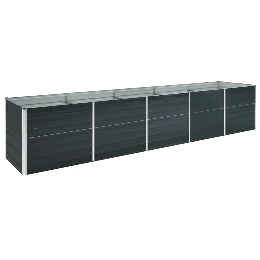 Lit surélevé de jardin Acier galvanisé 400x80x77 cm Anthracite - 2