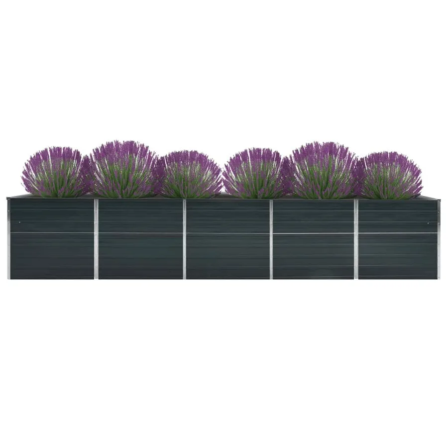 Lit surélevé de jardin Acier galvanisé 400x80x77 cm Anthracite - 4