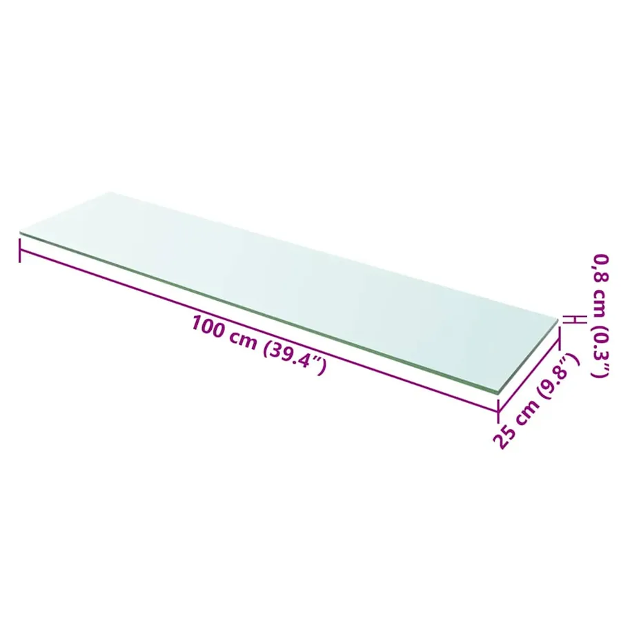 Panneaux d'étagère 2 pcs Verre Transparent 100 x 25 cm - 4
