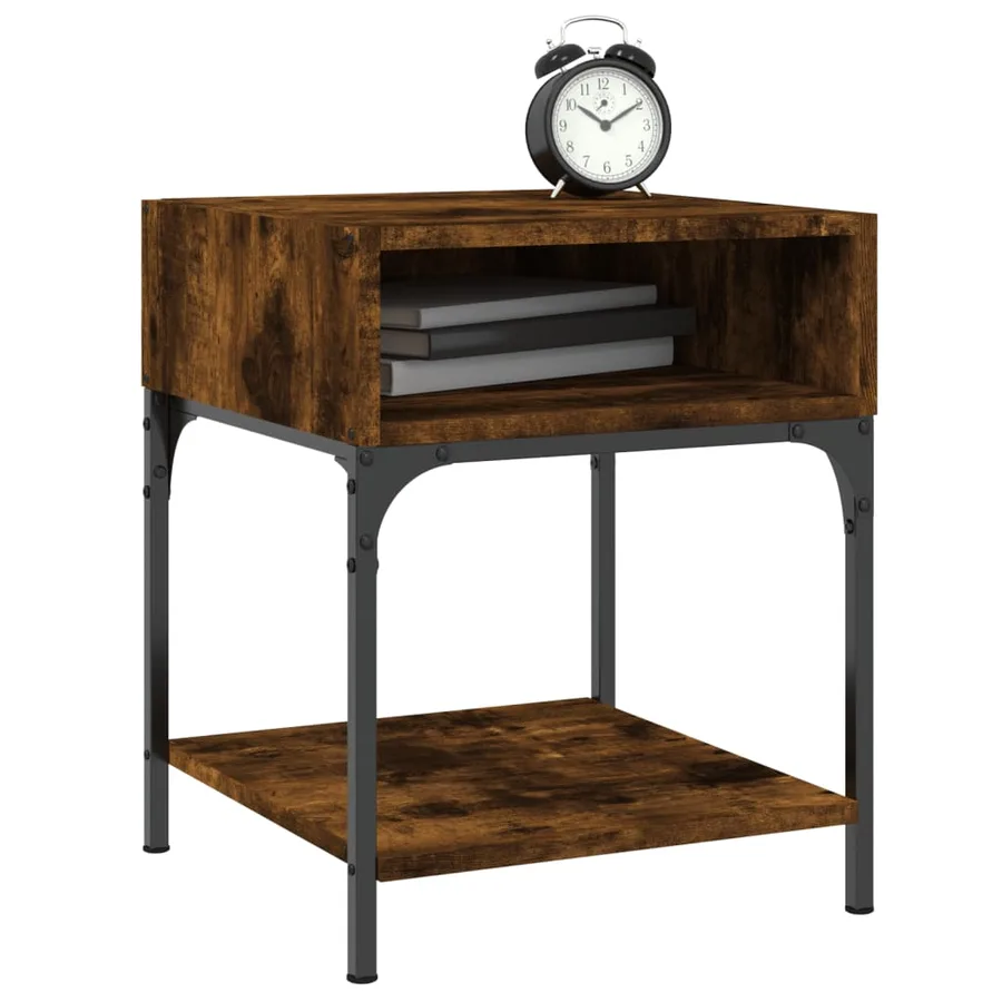 Tables de chevet 2 pcs chêne fumé 40x41x50 cm bois d’ingénierie - 3