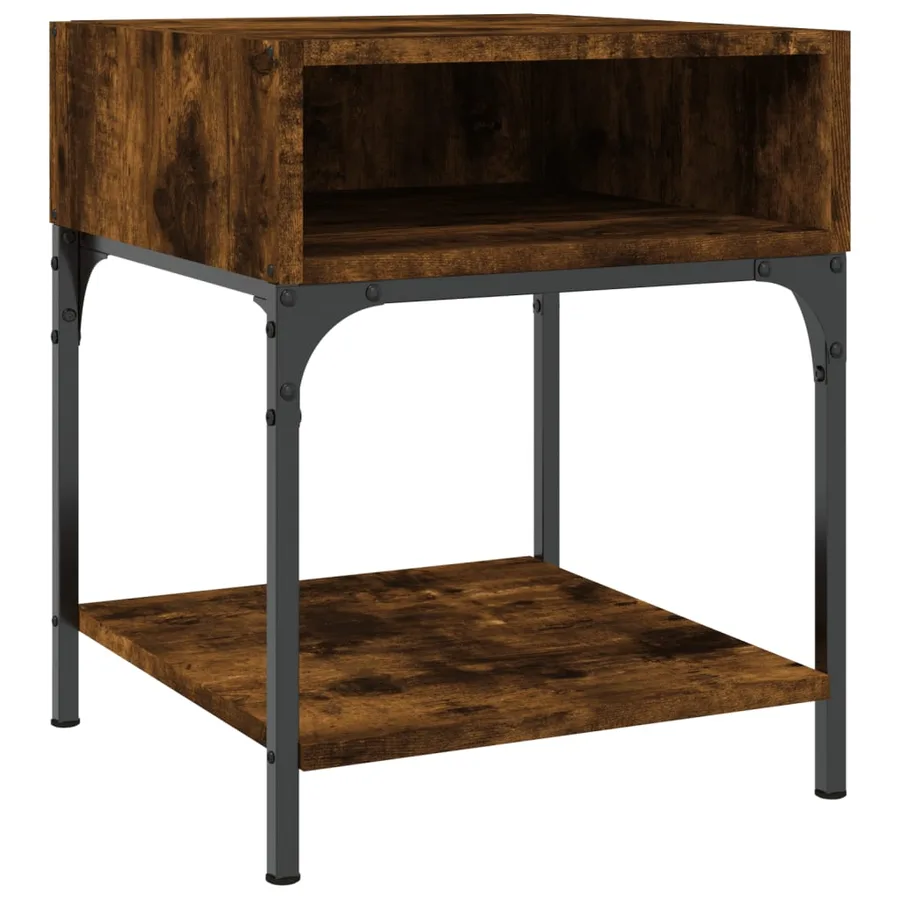 Tables de chevet 2 pcs chêne fumé 40x41x50 cm bois d’ingénierie - 4